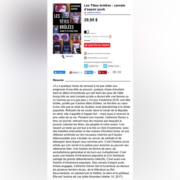 FREE WITH PURCHASE🌟French book « Les têtes brûlées:carnet d’espoir punk »DORION - Picture 4 of 4